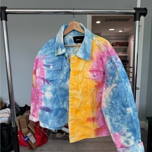 Vibrant Tie-Dye Denim Jacket